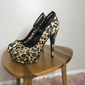 Leopard Platform Stilettos
